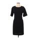 H&M Casual Dress - Sheath Crew Neck Short sleeves: Black Print Dresses - Women's Size 6