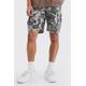 Mens Grey Fixed Relaxed Camo Bandana Cargo Short, Grey