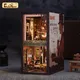 CUTEBEE Detective Book Nook 3D Puzzle Kit with Touch Light Dust Cover Bookshelf Insert Model Toy