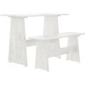 Table � manger avec banc Blanc Bois de pin solide - Vidaxl