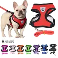 Cat Dog Adjustable Harness Vest Walking Lead Leash For Puppy Dogs Collar Polyester Mesh Harness For