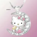 Jewelry Children's Pendant Necklace Women Moon Cute Small Animal Accessories Cartoon Kitten Jewelry