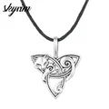 Skyrim Cute Fox&Triquetra Charm Animal Pendant Necklaces Adjustable Rope Chain Metal Pendant