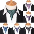 New Print Paisley Men Cashew Tie Wedding Formal Cravat Ascot Scrunch Self British Gentleman