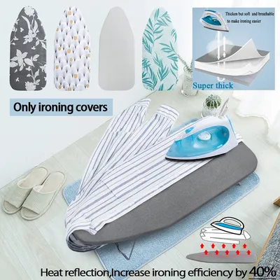 Small Ironing Board Cover Scorch Resistant, Extra Thick Cotton Ironing Cover with Padding Heat Reflective -Board Not Included