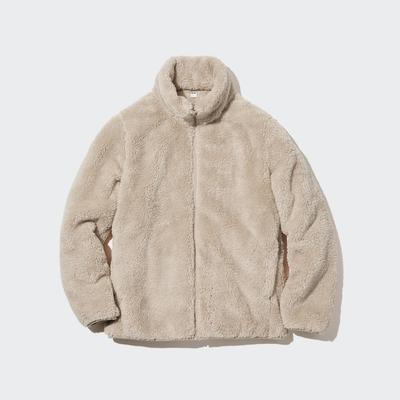 Uniqlo - Fluffy Fleece Zipped Jacket - Beige - XXS