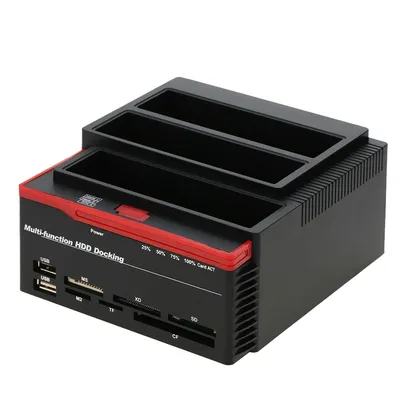 HDD-Dockingstation, multifunktionale 2,5/3,5 Zoll IDE und SATA-Festplattenbasis, USB 3.0 HDD-Dockingstation, HDD-Dockingstation mit drei Fächern