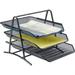 1 PK Lorell Steel Mesh 3-Tier Mesh Desk Tray (90206)