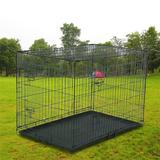 Pefilos 42 Dog Crate for Medium Pet Kennel Cat Folding Steel Animal Playpen Wire Metal Black