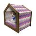 Chevron Pet House Chevron Motifs Colorful Design with Variable Angles Parallel Lines Groovy Art Outdoor & Indoor Portable Dog Kennel with Pillow and Cover 5 Sizes Multicolor by Ambesonne