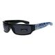 Locs Gangster Mad Dog Dark Black Shades Narrow Rectangle Sunglasses Blue Bandana