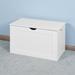 Clearance! White Lift Top Entryway Storage Cabinet with 2 Safety Hinge Wooden Toy Box