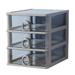 Wharick Desktop Storage Organizer Multi Layer Large Capacity Office Storage Box with Handle Desk Drawer Type Transparent Storage Cabinet Home Supplies