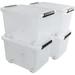 WBTAYB Set of 4 Large Plastic Storage Box with Lid 30 L Latching Storage Box Bin Clear