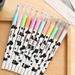 0.38mm Gel Pens Set- 10Pcs Comfortable Grip Portable Evenly Ink Creative Smooth Writing Multicolor Cow Design Signature Pens Office Supplies