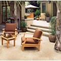 Somer 3 Pc Lounge Chair Set: 2 Lounge Chairs & Side Table With Cushions in Sunbrela Fabric #5425 Canvas Cocoa