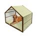 Chevron Pet House Colorful Geometric Chevron Design with Grunge Properties Modern Graphic Outdoor & Indoor Portable Dog Kennel with Pillow and Cover 5 Sizes Multicolor by Ambesonne