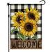 Sunflower Garden Flag Buffalo Floral Welcome Garden Flag Spring Summer Garden Flag Vertical Double Sided Burlap Party Holiday Yard Home Farmhouse Outside Decor 12.5 x 18 In B