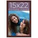 15X22 Dark Brown Real Wood Picture Frame Width 0.75 Inches | Interior Frame Depth 0.5 Inches | Dark Wood Traditional Photo Frame Complete With UV Acrylic Foam Board Backing & Hanging Hardware