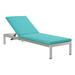 Afuera Living Modern Aluminum & Fabric Outdoor Patio Chaise in Turquoise