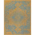 Unique Loom Jill Zarin Outdoor Dubai Area Rug 7 10 x 10 0 Rectangular Yellow and Aqua