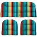 Indoor Outdoor 3 Piece Tufted Wicker Cushion Set (Standard Braymont Multi Color Stripe)