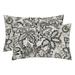 Indoor Outdoor Grey Brown Tan Prints - 2- 20 X12 Rectangle Lumbar Pillow Set Weather Resistant - Choose Pillow Color (Copeland Grey Floral Scroll)