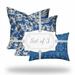 HomeRoots 20 x 20 x 12 in. Blue & White Zippered Coastal Throw Indoor & Outdoor Pillow - Set of 3