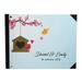 Darling Souvenir Blue Tree & Love Birds Cage Printed Wedding Guest Book Hardbound Cover Sign In Book Registry Scrapbook-9 x 12 Inches