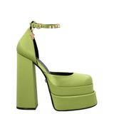 Medusa Satin Platform Pump - Green - Versace Heels