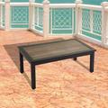 Patio Coffee Table Metal Table With Wood Grain Top Outdoor Furniture For Porch Garden (Rectangle)