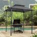 8 X5 Grill Gazebo Canopy Grill Tent for Outdoor Grill Double Tiered BBQ Gazebo with Steel Frame Two Shelves Nine Hooks and A Bottle Opener Small Grill Shelter For Backyard Patio (Grey)