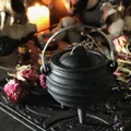 Mini chaudron de sorcière en fonte pot Wicca pour Halloween avec cadeau gratuit