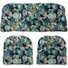 Indoor Outdoor 3 Piece Tufted Wicker Cushion Set (Large Novino Capri Blue Floral)