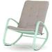 Outdoor Patio Rocking Chair Padded Steel Rocker Chairs Clearance Support 300Lbs Green