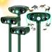 4Pack Ultrasonic Animal Repellent Outdoor Solar Animal Repeller with Motion Detection Cat Repellent Outdoor Deer Repellent Devices Waterproof Dog Deterrent Skunk Repellent for Yard Garden Farm