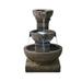 QJUHUNG 16 Inch Outdoor Fountain with LED Lights - Modern Curved Indoor and Outdoor Waterfall Fountain 5 Tiers Cascading Basin Zen Fountain for Outdoor Space or Indoor Decoration