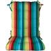 Indoor Outdoor Tufted Rocker Rocking Chair Pad Cushions Choose Size Color (Large Braymont Multi Color Stripe)