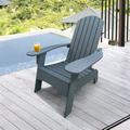 Reclining Wooden Adirondack Chair with Cup Holder and Umbrella Holder Outdoor Patio Chairs Wooden Fire Pit Chairs for Outside Deck Lawn Backyard Garden Campfire Lounger Gray