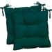 Indoor Outdoor Set Of 2 Tufted Dining Chair Seat Cushions 19 X 19 X 3 Choose Color (Peacock)