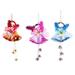 3 Pcs Christmas Small Wind Chimes Double Bells Hanging Pendant Decor Christmas Tree Pendant Door Hanging (Gold Red Sivler Blue