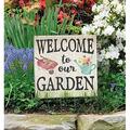 Welcome To Our Garden Freestanding Garden Sign With Stake For Your Garden Yard Walkway Planter Flowerpot - Decorative Spring Summer & Fall Farmhouse Rustic Outdoor Indoor Home Garden Decor 8 X8