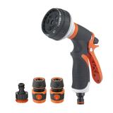 XMMSWDLA 8patterns Water Nozzle Head Hose Sprayer Garden Spray Auto Car Washing Homegarden Watering Water Gun-8 Function Glue Gun+Glue Quick Connection+Standard Connection Gifts for Mom Abs