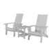 iPatio Premium Outdoor 3-Piece Adirondack Bistro Set: Weather-Resistant and Durable Patio Furniture with 2 Split Back Chairs and Side Table for Deck Garden and Poolside Relaxation White