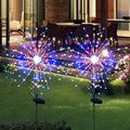 Joyoldelf Solar Garden Lights Solar Lights Outdoor Waterproof 2 Pack Solar Powered Firework Stake Lights 120 LED Sparklers Solar Outside Lights for Yard Pathway Flowerbed Decor (Colorful)