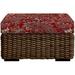 Indoor Outdoor Single Foam Ottoman Cushion (19 X 15 X 4 Eastman Berry Red Paisley)