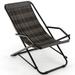 Vicamelia Patio Folding Rattan Sling Lounge Chair Outdoor Ottoman Armrest Gray