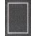 Beverly Rug Modern Bordered Indoor Outdoor Rug Outside Carpet for Patio Deck Porch Dark Grey 6X9 Less than 0.25 inch 6 x 9 Rectangle