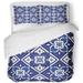 KXMDXA 3 Piece Bedding Set Italian Pattern Vintage Portugal Azulejos Talavera Sicily Majolica Spanish Delft Dutch Motifs Twin Size Duvet Cover with 2 Pillowcase for Home Bedding Room Decoration