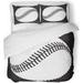 ZHANZZK 3 Piece Bedding Set Activity Baseball Sport Competition College Professional Team Ball White Twin Size Duvet Cover with 2 Pillowcase for Home Bedding Room Decoration